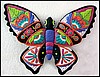 Painted Butterfly Wall Hanging - Hand Painted Metal Art - Outdoor Wall Decor -  27" x 34"